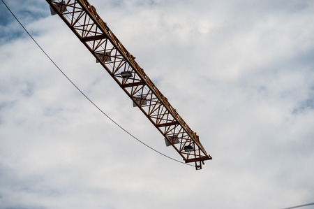 An Crane in construction with blue sky .の写真素材