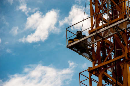 An Crane in construction with blue sky .の写真素材