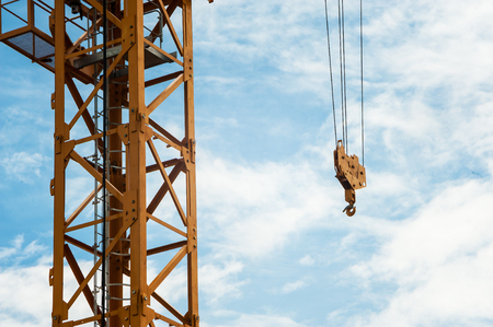An Crane in construction with blue sky .の写真素材