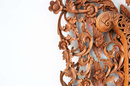 Carved flower line thai with soft light .の写真素材