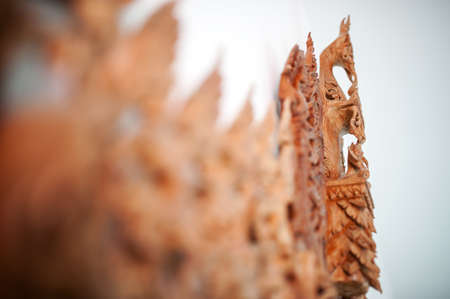 Carved flower line thai with soft light .の写真素材