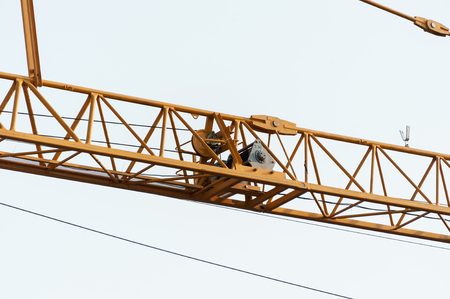 An Crane in construction with blue sky .の写真素材