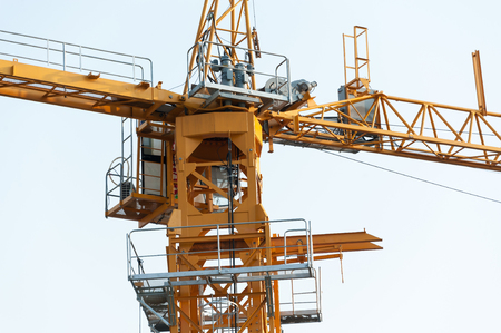 An Crane in construction with blue sky .の写真素材