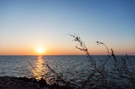Sunset with brach in asia place .の写真素材