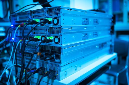 Network servers in data room Domestic Room .の写真素材