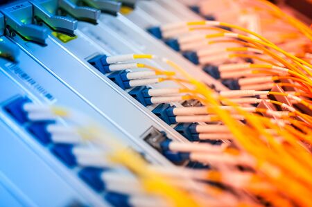 fiber optic with servers in a technology data center .の写真素材