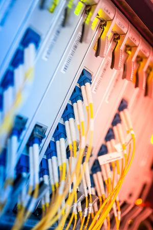 fiber optic with servers in a technology data center .の写真素材