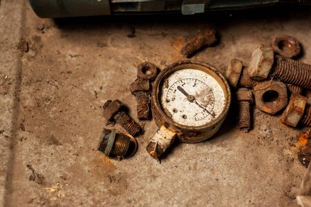 An Old meter in dirty place .の写真素材