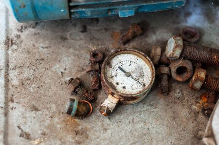 An Old meter in dirty place .の写真素材