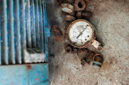 An Old meter in dirty place .の写真素材