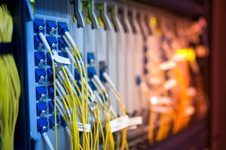 fiber optic with servers in a technology data center .の写真素材