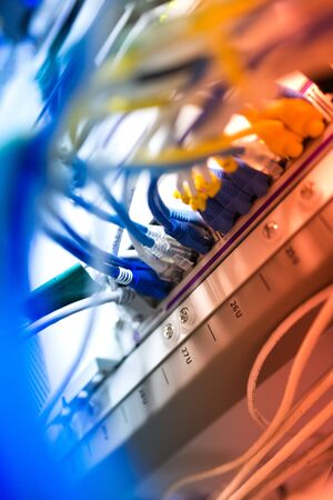 fiber optic with servers in a technology data center .の写真素材