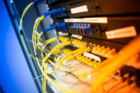 fiber optic with servers in a technology data center .の写真素材