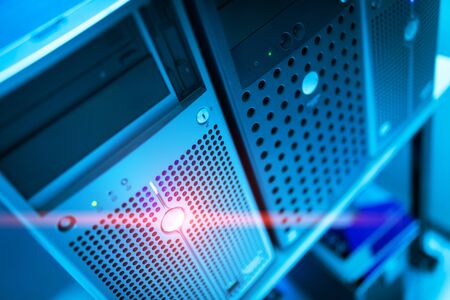 Network servers in data room Domestic Room .の写真素材