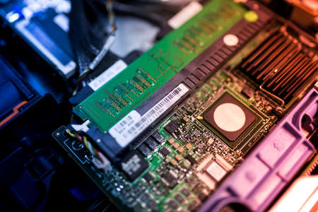 An Cutcuit electronic on motherboard .の写真素材