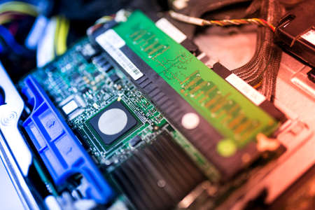 An Cutcuit electronic on motherboard .の写真素材