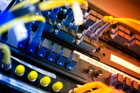 fiber optic with servers in a technology data center .の写真素材