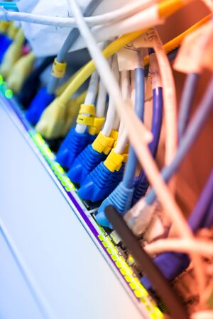 fiber optic with servers in a technology data center .の写真素材
