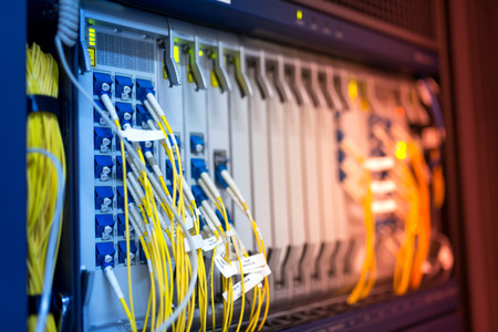 fiber optic with servers in a technology data center .の写真素材