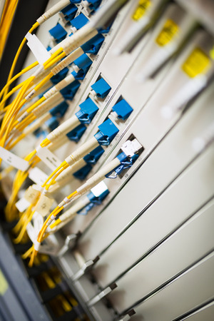 fiber optic with servers in a technology data center .の写真素材