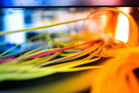 fiber optic with servers in a technology data center .の写真素材