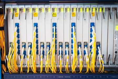 fiber optic with servers in a technology data center .の写真素材