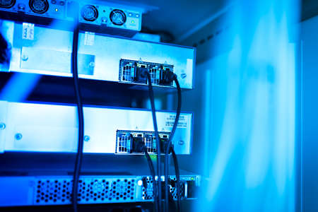 Core switch technology in network room place .の写真素材