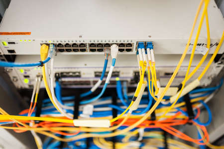 fiber optic with servers in a technology data center .の写真素材