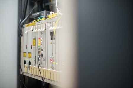 fiber optic with servers in a technology data center .の写真素材