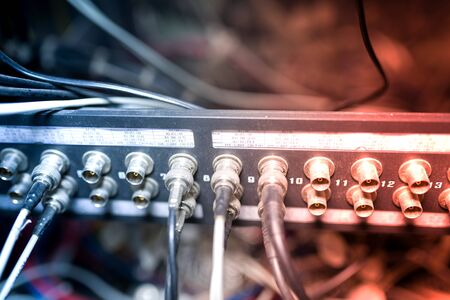 fiber optic with servers in a technology data center .の写真素材