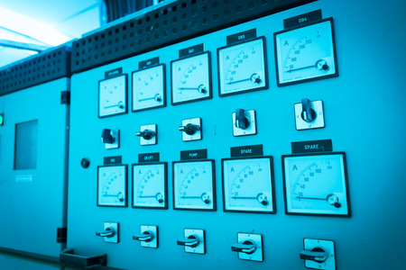 An Dials meter Power Station in electric room .の写真素材