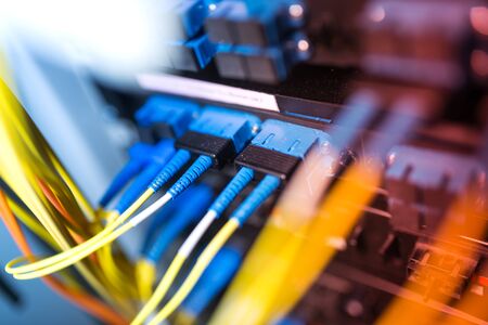fiber optic with servers in a technology data center .の写真素材