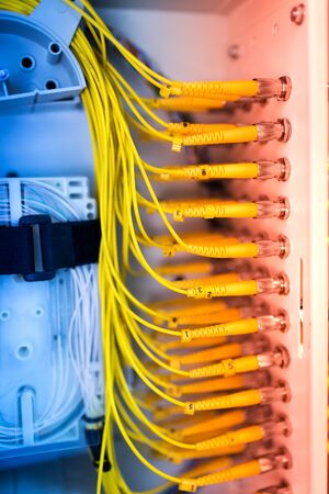 fiber optic with servers in a technology data center .の写真素材