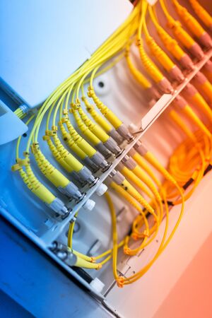 fiber optic with servers in a technology data center .の写真素材