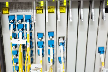 fiber optic with servers in a technology data center .の写真素材