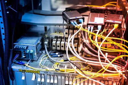 fiber optic with servers in a technology data center .の写真素材