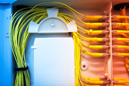 fiber optic with servers in a technology data center .の写真素材