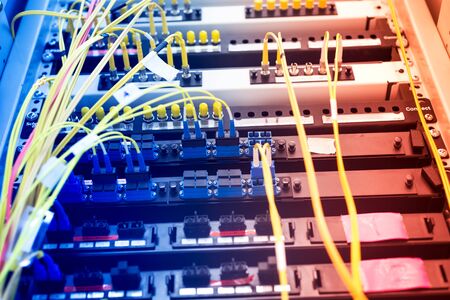 fiber optic with servers in a technology data center .の写真素材