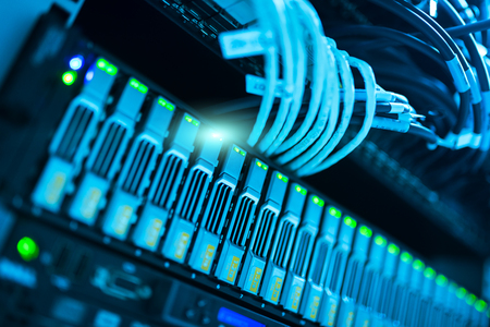 Network servers in data room Domestic Room .の写真素材