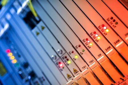 fiber optic with servers in a technology data center .の写真素材