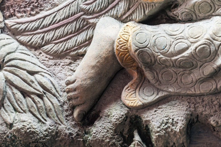 An Statue angel ancient symbol old face .の写真素材