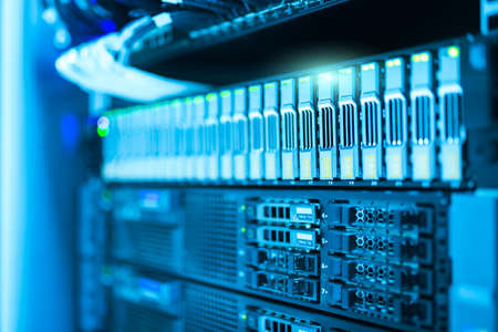 Network servers in data room Domestic Room .の写真素材