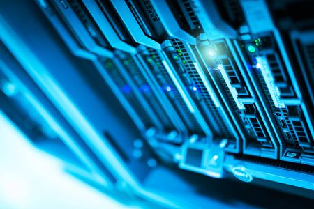 Storage servers in data room Domestic Room .の写真素材