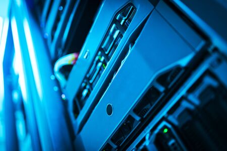 Storage servers in data room Domestic Room .の写真素材