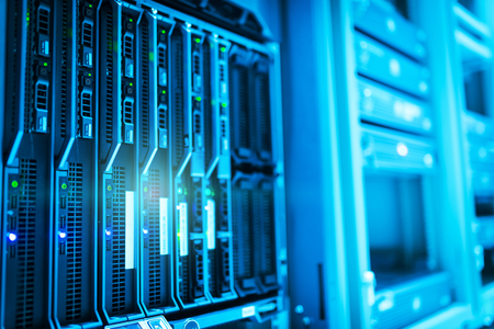 Storage servers in data room Domestic Room .の写真素材