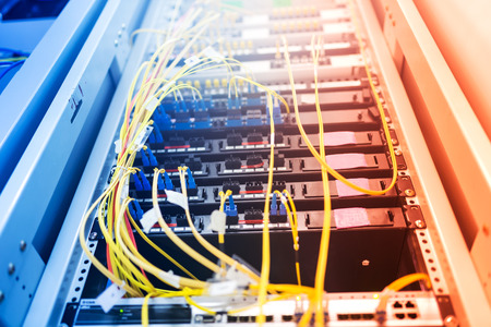 fiber optic with servers in a technology data center .の写真素材