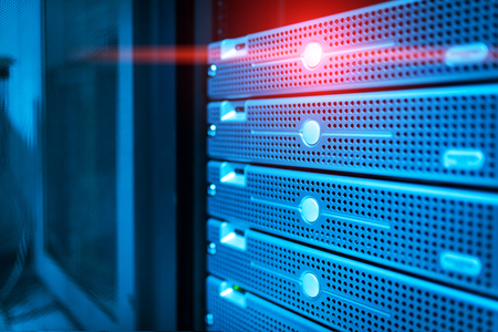Storage servers in data room Domestic Room .の写真素材