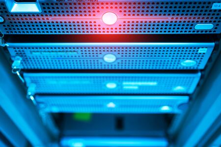 Storage servers in data room Domestic Room .の写真素材