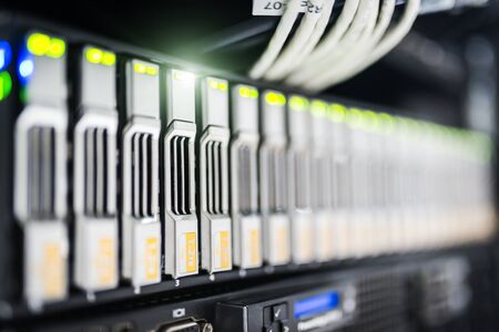 Storage servers in data room Domestic Room .の写真素材