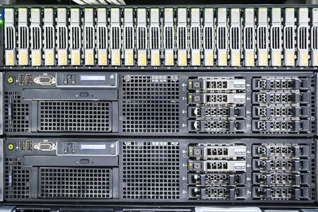 Storage servers in data room Domestic Room .の写真素材